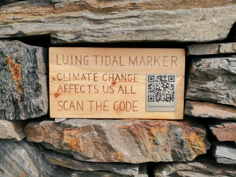 Tidal marker in Cullipool in the Isle of Luing, Argyll & Bute, Scotland